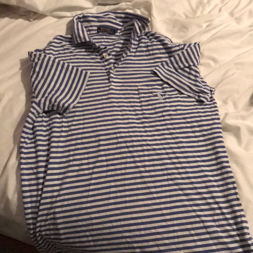Blue and white striped polo Ralph Lauren